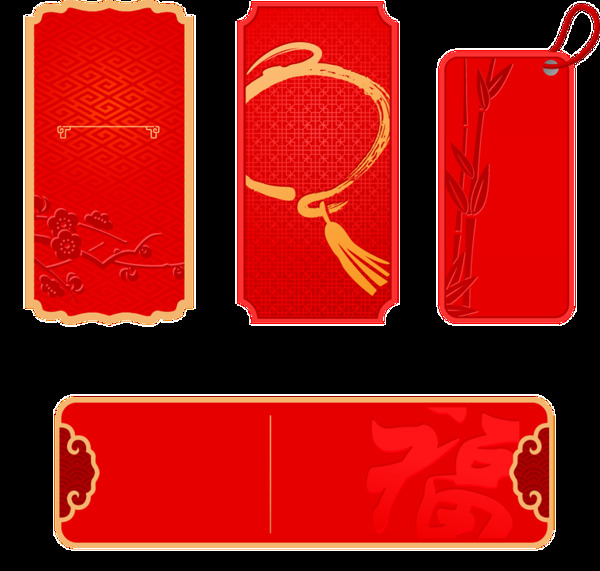 中国红饰品透明装饰素材