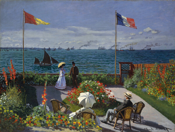 GardenatSainteAdresse1867法国画家克劳德.莫奈oscarclaudeMonet风景油画装饰画