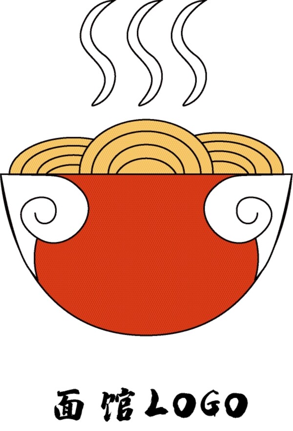 红色祥云面馆logo