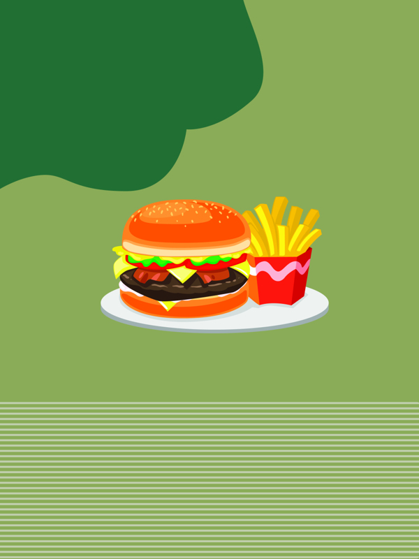 快餐汉堡美食条纹背景素材清爽色系