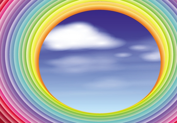彩虹圆圈矢量素材