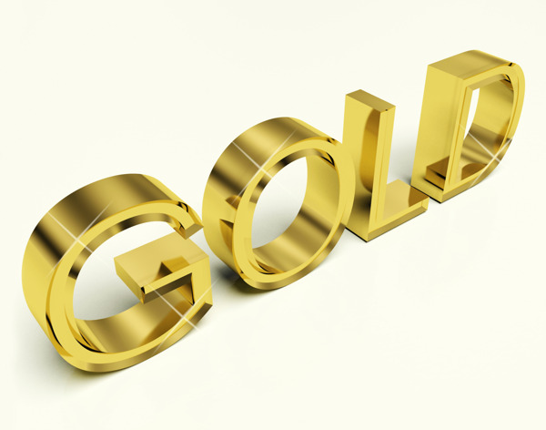 黄金作为财富和财富的象征字母