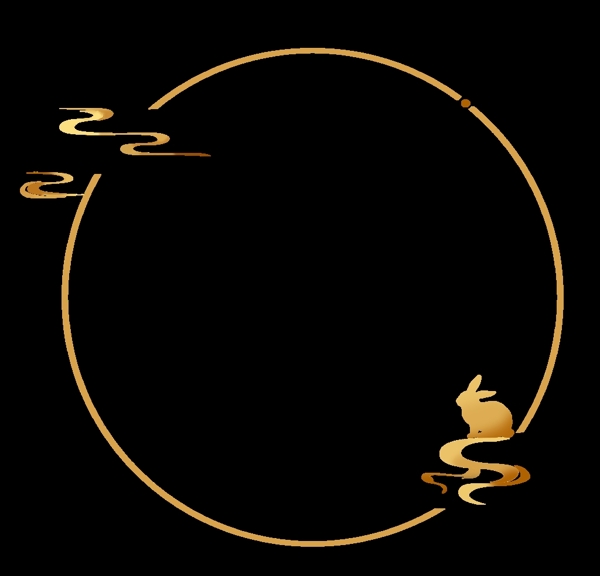 金色玉兔圆环图片