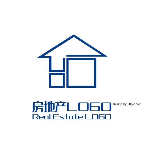 原创创意简约几何房子房地产LOGO标志