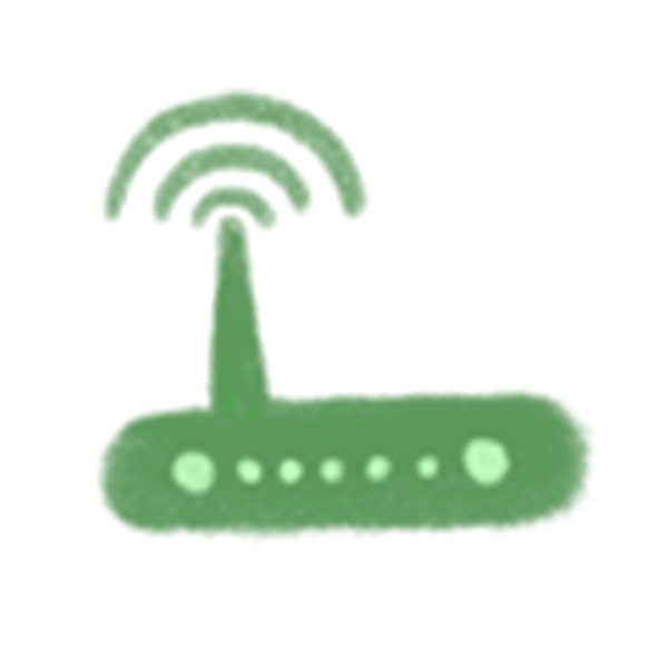 绿色无线路由器通讯图标