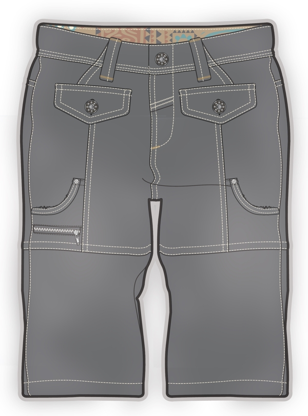灰色休闲裤婴儿服装设计矢量素材