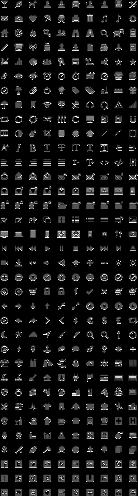 320个不可思议的字形图标png