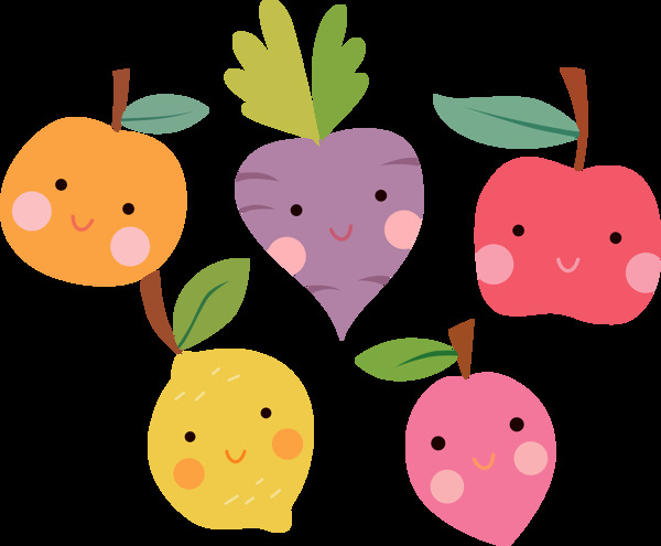 可爱的水果表情图标免抠png透明图层素材