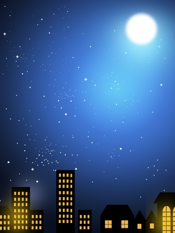 全原创夜色城市星空背景
