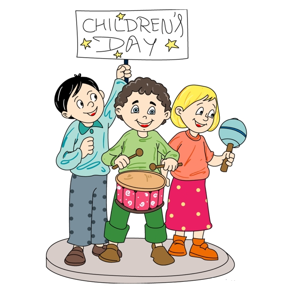 儿童节手绘节日儿童插画