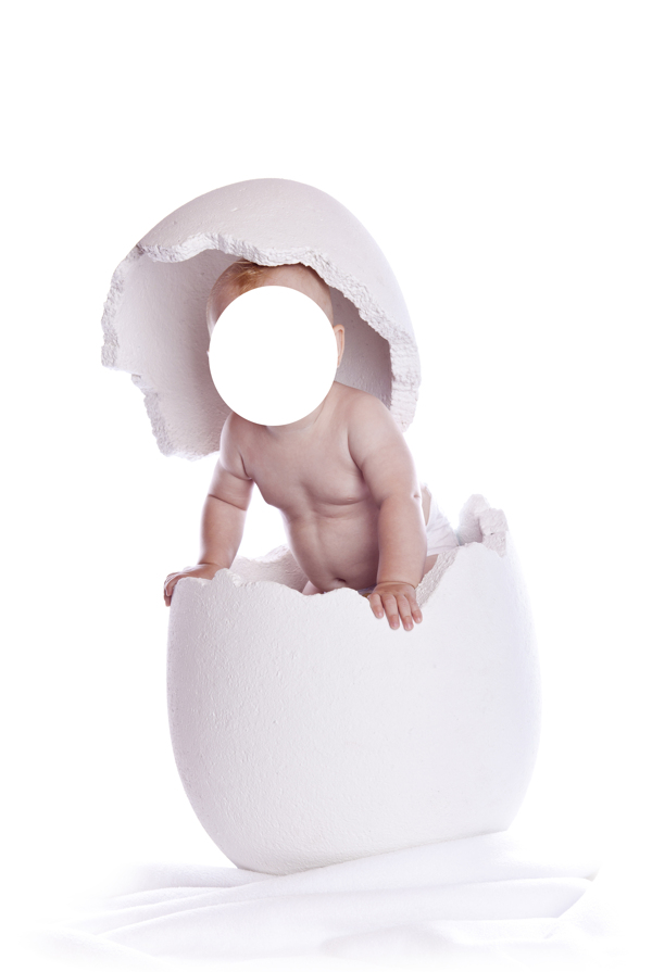可爱宝宝萌宝宝蛋壳破碎的蛋壳