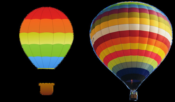 彩色热气球免抠png透明图层素材