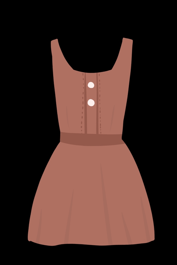 棕色简约裙子
