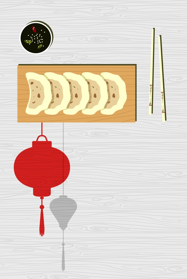 中华美食饺子海报背景
