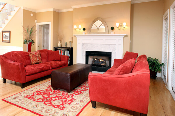 欧式红色沙发效果图图片