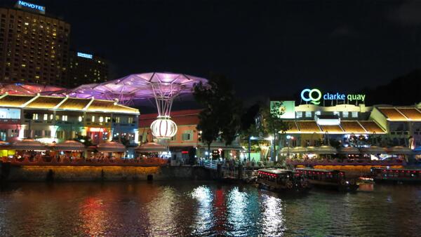 新加坡克拉码头夜景图片