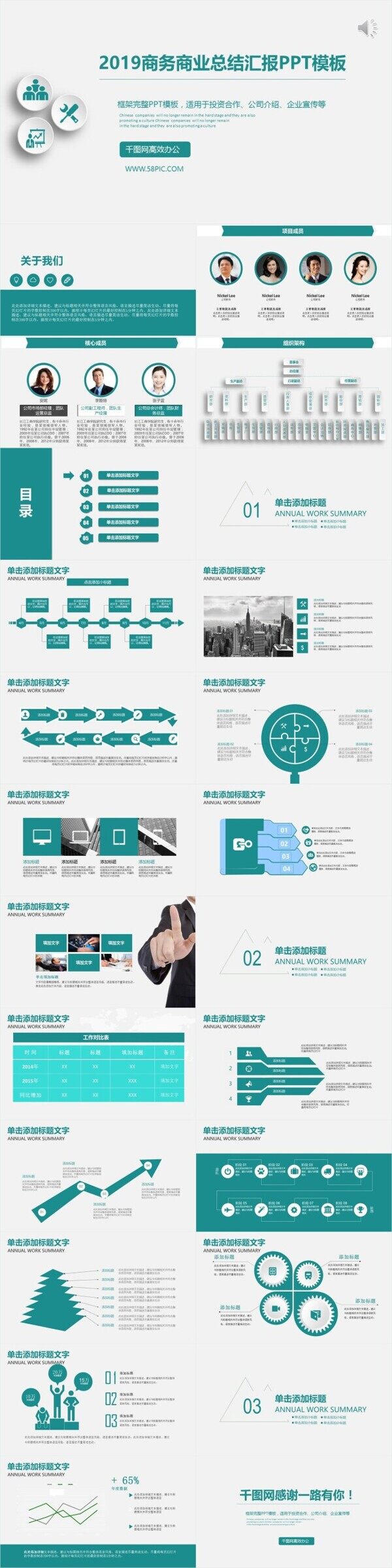 2019商务商业通用工作汇报计划总结PPT模板