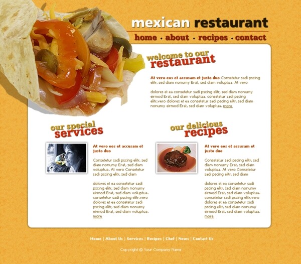 墨西哥饮食店网页模板