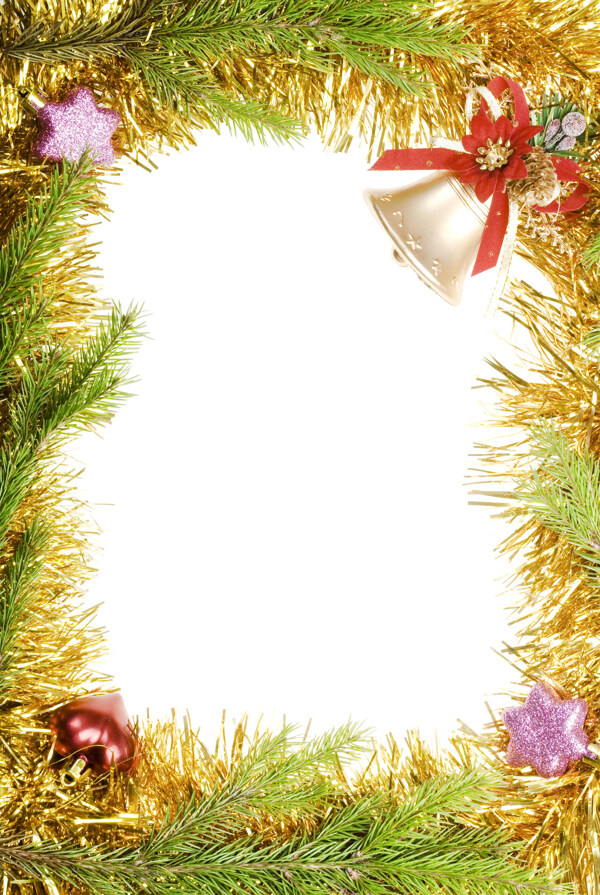 空白圣诞卡片背景蝴蝶结铃铛图片