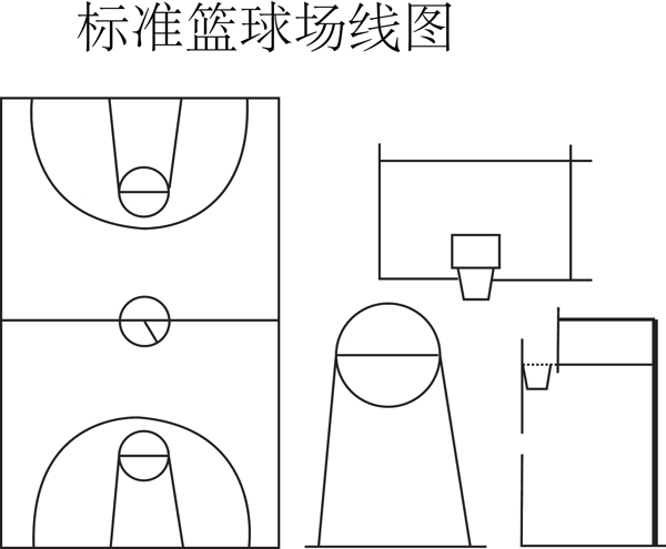 标准篮球场线条图