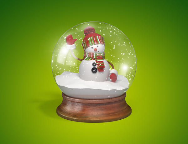 水晶球内的雪人图片