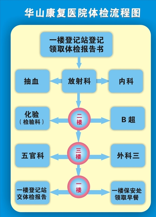 体检流程图图片