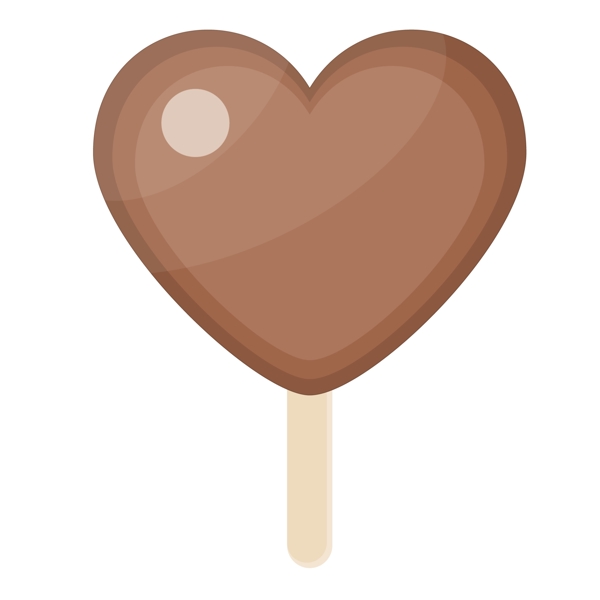 爱心巧克力冰棍免抠图