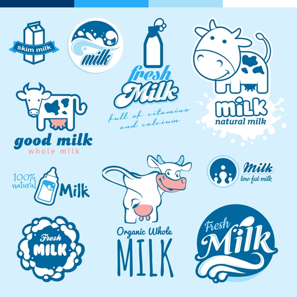 牛奶设计矢量图片