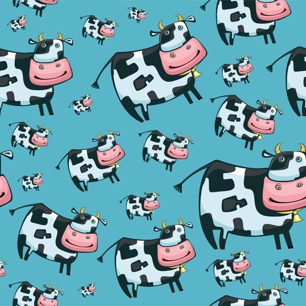 奶牛卡通动物背景图片