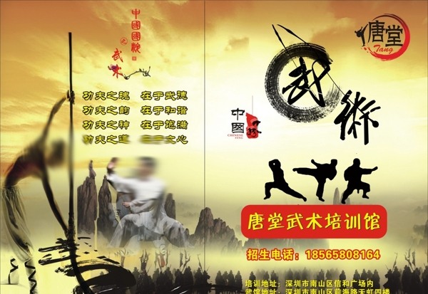 武术跆拳道印刷宣传单图片