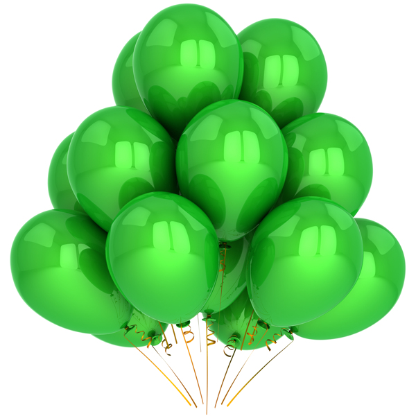 一堆绿色气球图片