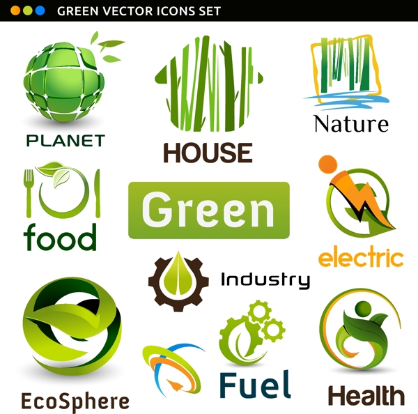 绿色生态环保图标企业logo