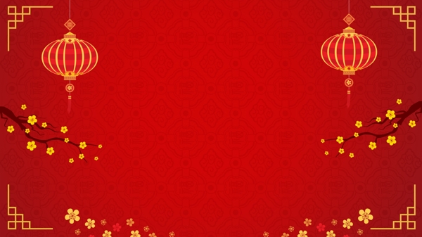 红色新年促销展板背景