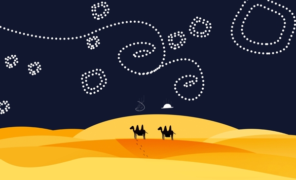 卡通沙漠骆驼装饰图案