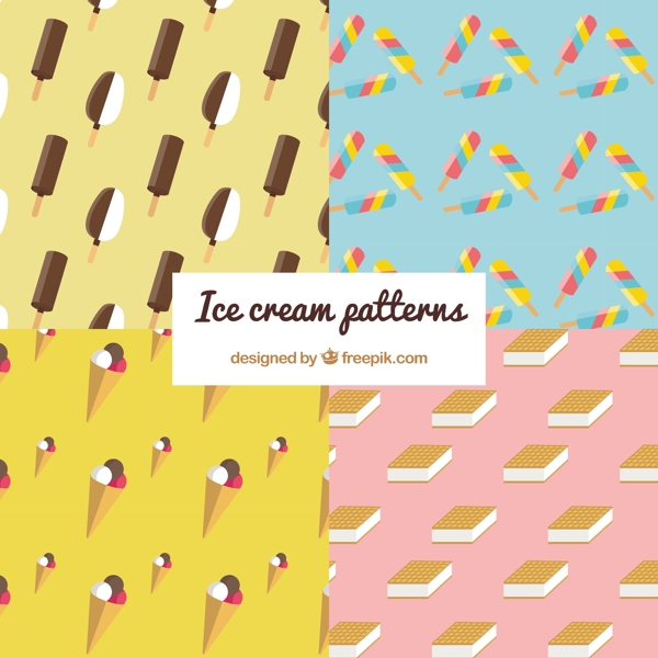 四种冰淇淋图案的平面选择