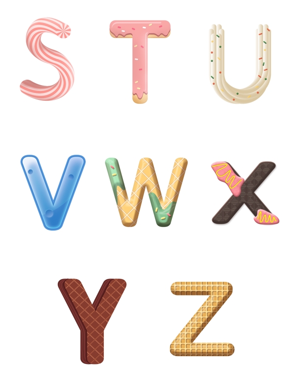 糖果字母可爱字体可商用