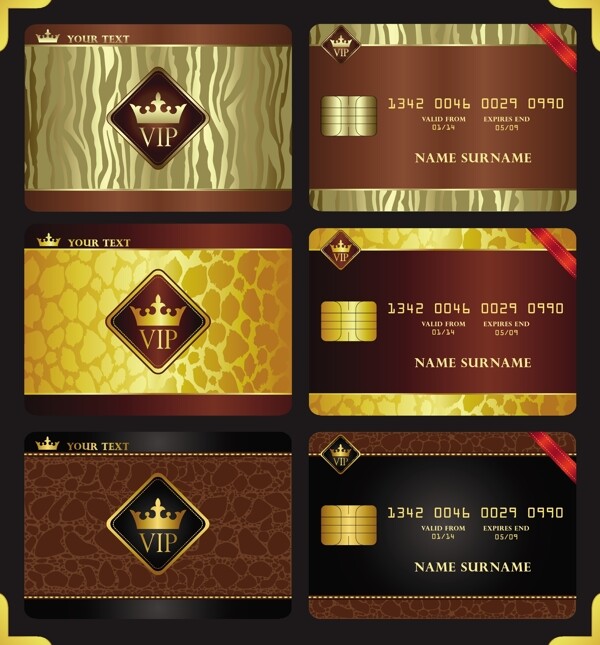 华丽的金色的VIP卡片模板矢量素材