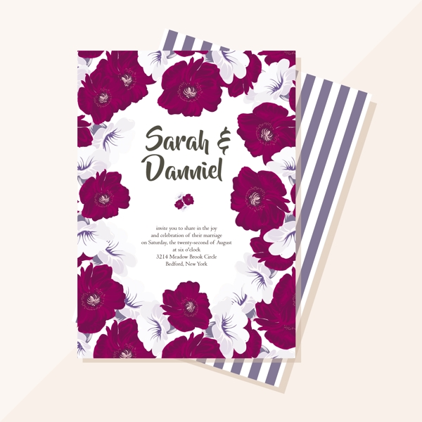 紫色婚礼卡片
