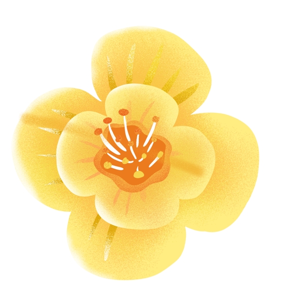 卡通手绘一朵黄色的花