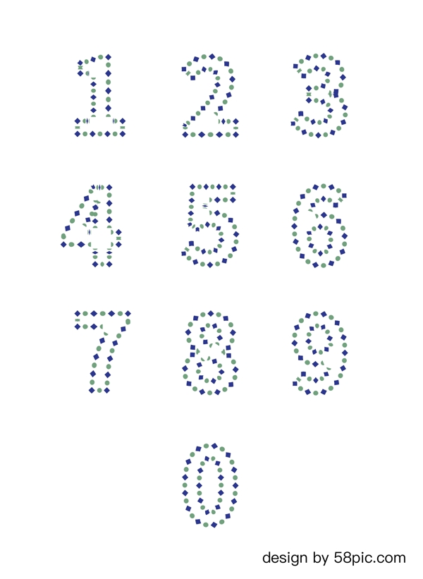 数字09典雅艺术字体