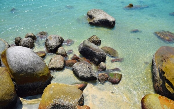 海边石头水中石头