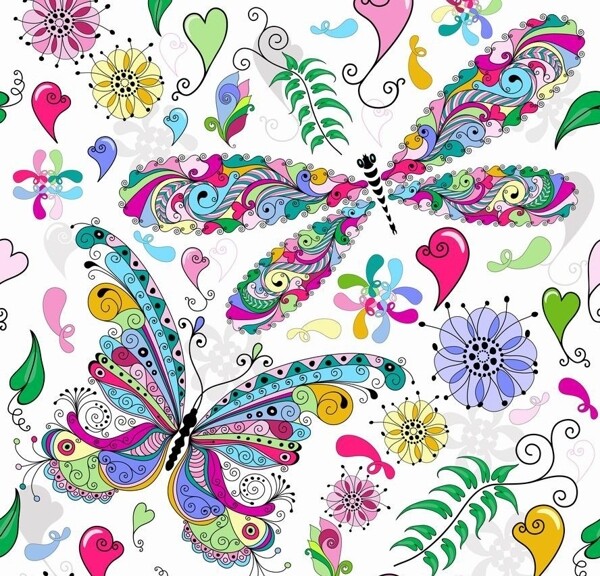 蝴蝶花纹背景图片