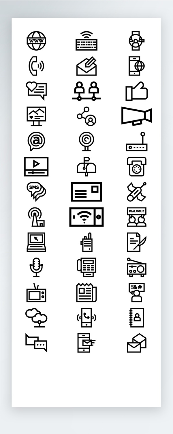 线性通讯工作生活图标矢量AI素材icon