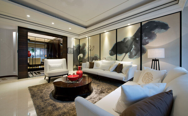 中式室内客厅沙发效果图