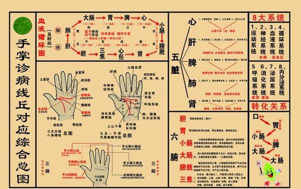 手掌诊病穴位展板图片