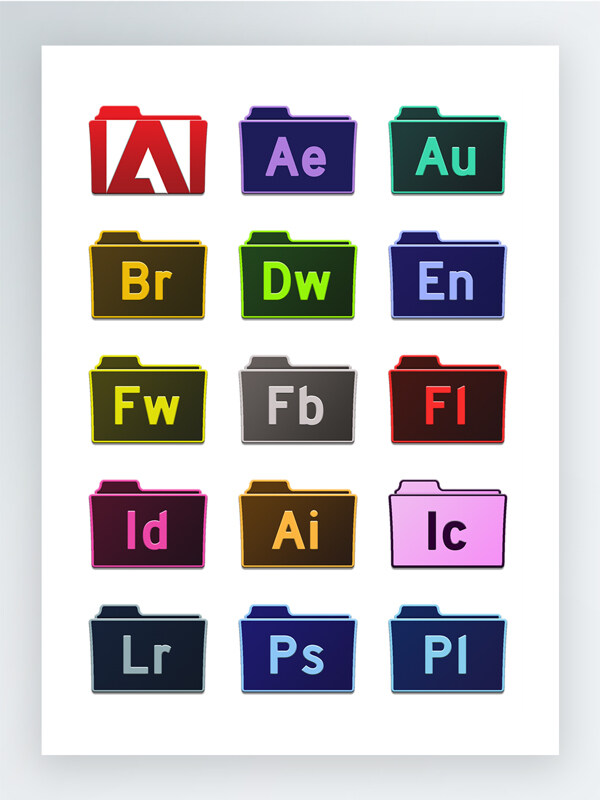 AdobeCS6产品文件夹风格图标集