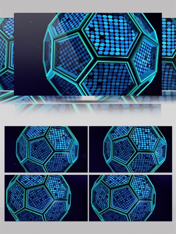 蓝色科技足球高清视频素材