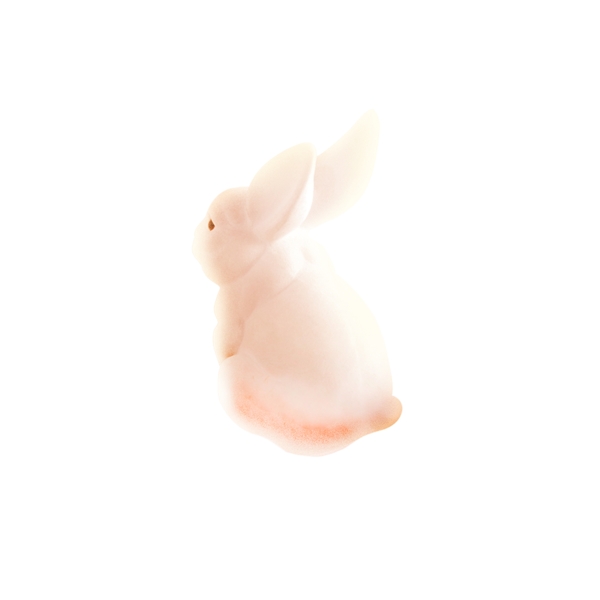 一只白色生动的小兔子卡通元素