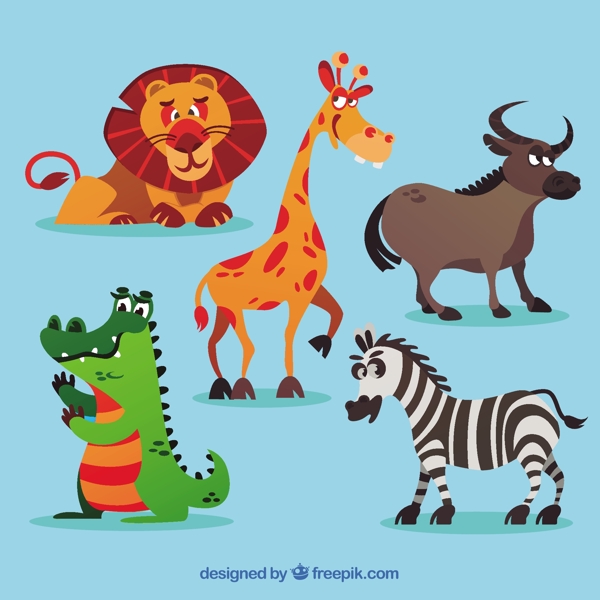 卡通非洲动物