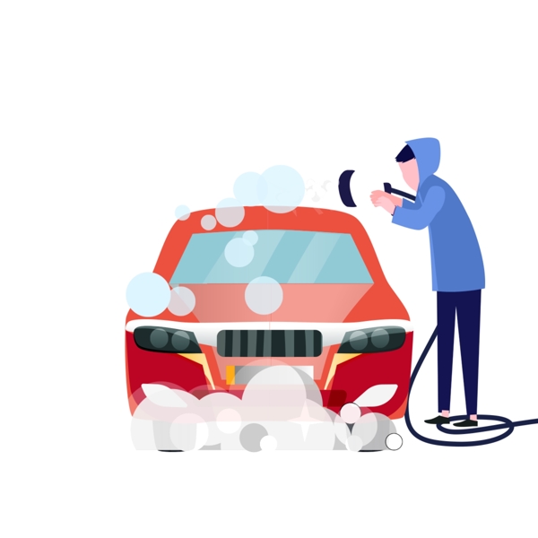 洗车免抠元素设计元素